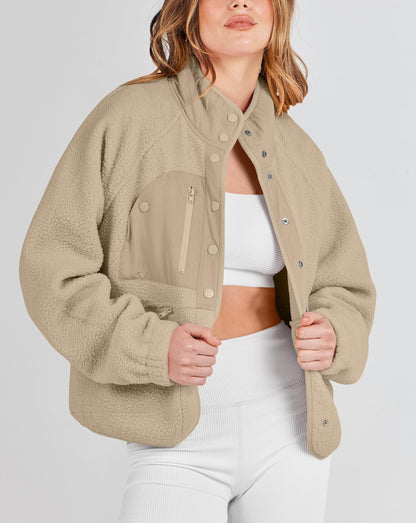 Women's  Button Down Fuzzy Fleece Jacket (Buy 2 Free Shipping)