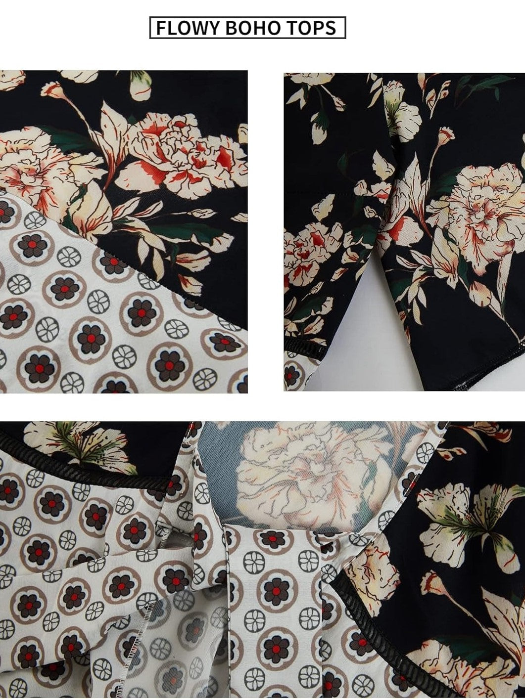 🔥🔥🔥🔥Women's Floral Kimono Ruffle Sleeve Tie Cardigans Flowy Boho Loose Cover Ups