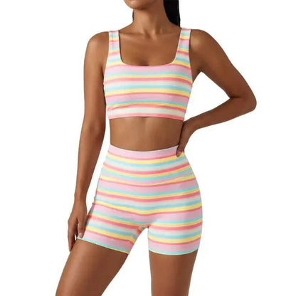 Women's Rainbow Striped Two-Piece Tracksuit