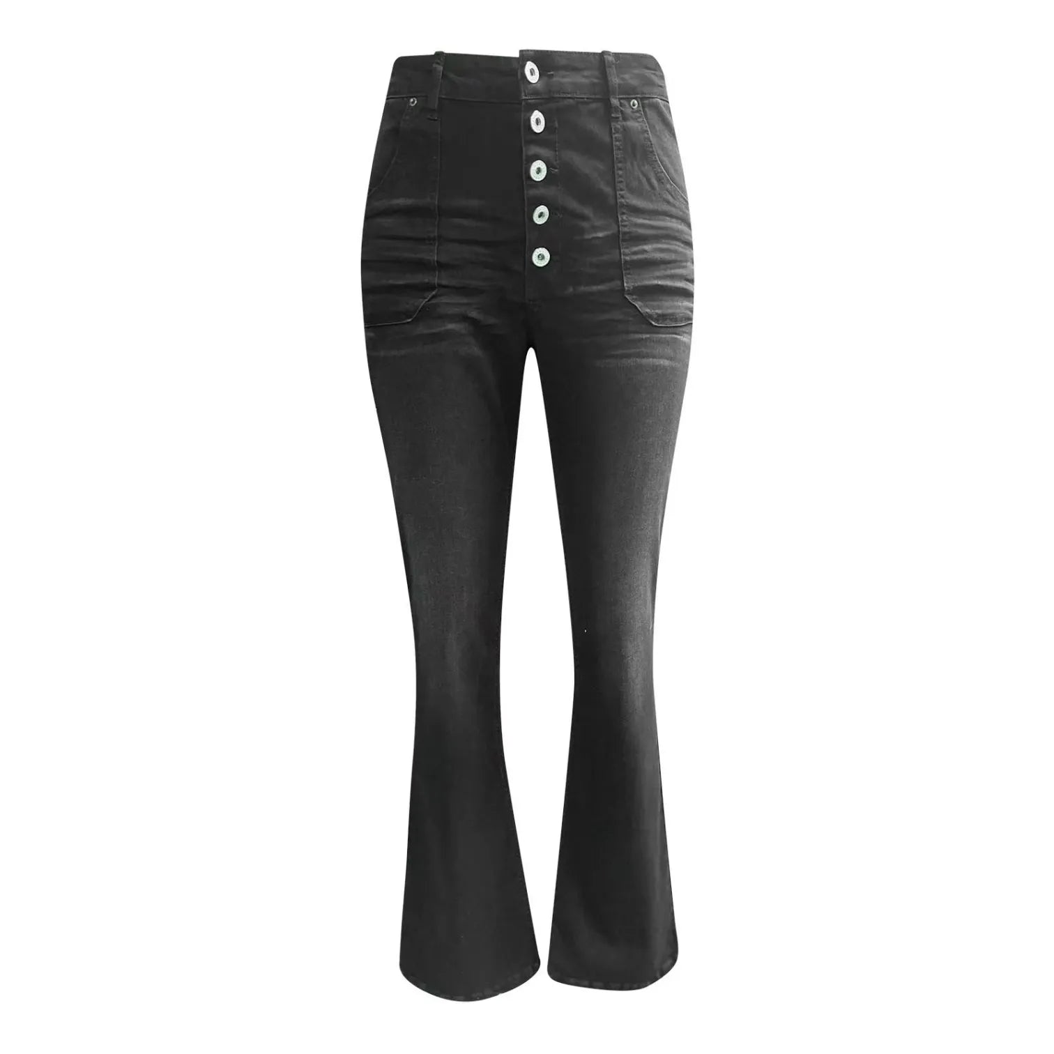 70S HIGH RISE STRETCHY BUTTONS BELL BOTTOM JEANS(Buy 2 Free Shipping)