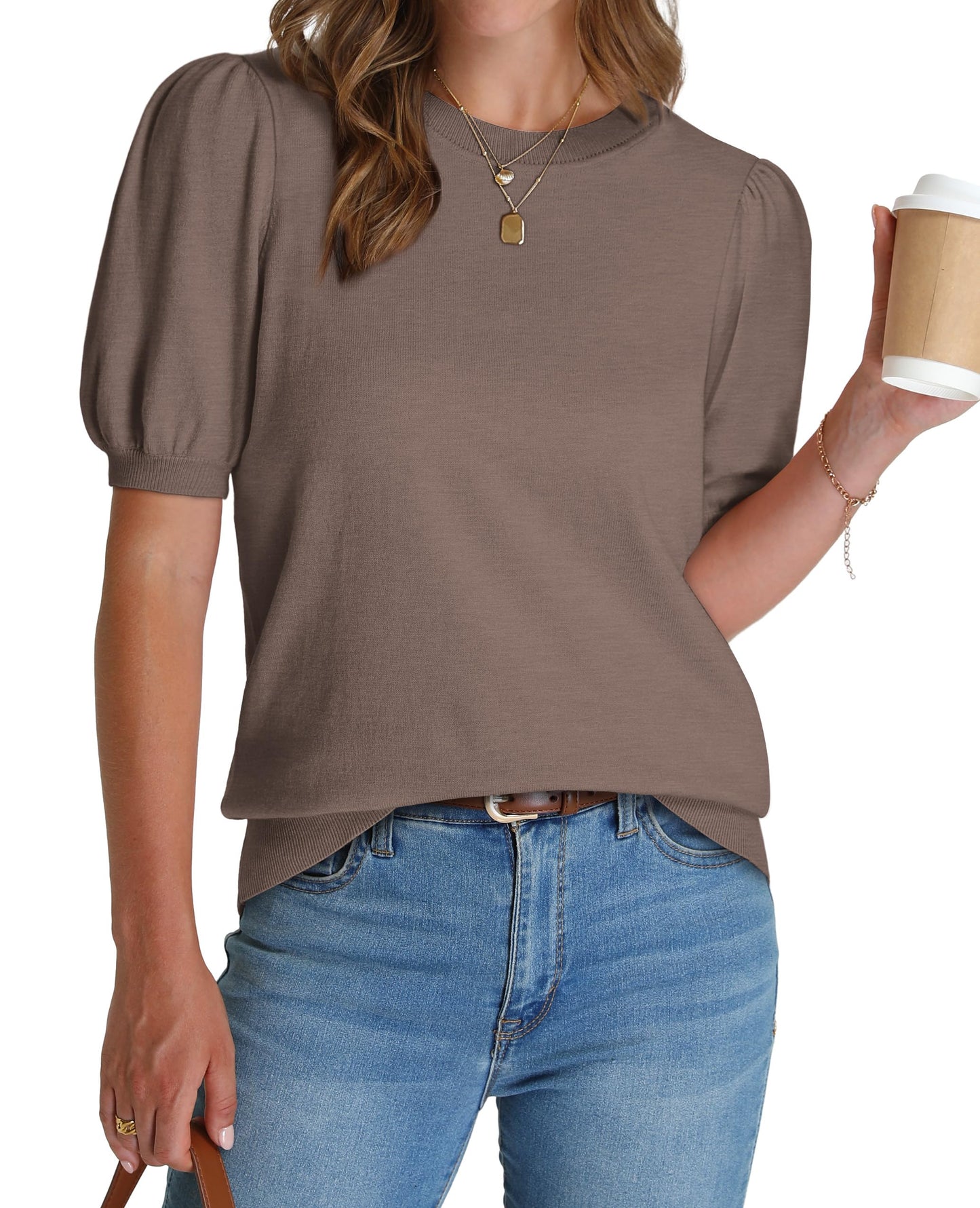 Women's Lightweight Puff Short Sleeve Sweater(Buy 2 Free Shipping)