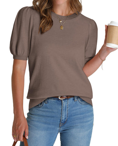 Women's Lightweight Puff Short Sleeve Sweater(Buy 2 Free Shipping)