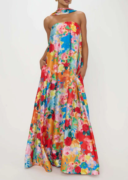 Women's Halter Neck Floral Maxi Dress