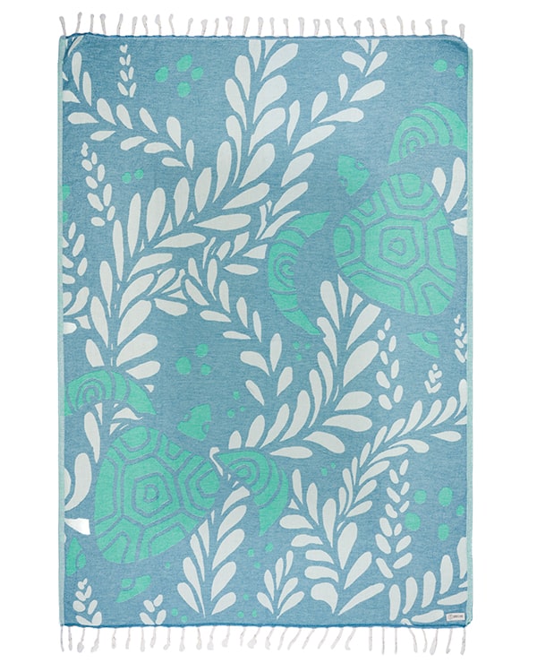 🏖️Daisy Turtle Turkish Cotton Beach Towel – Oversized Sand Resistant Quick Dry Towel