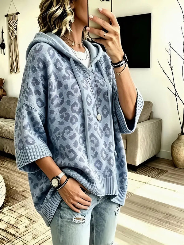 Women's Leopard Print Drawstring Hoodie