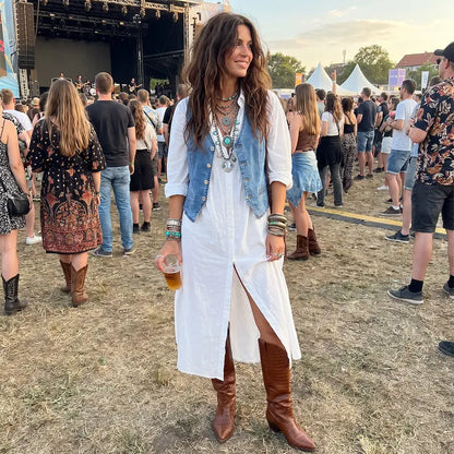 Women's V-Neck Sleeveless Cropped Denim Vest, Button Front Slim Fit Waistcoat, Vintage Western Cowboy Style Tank Top