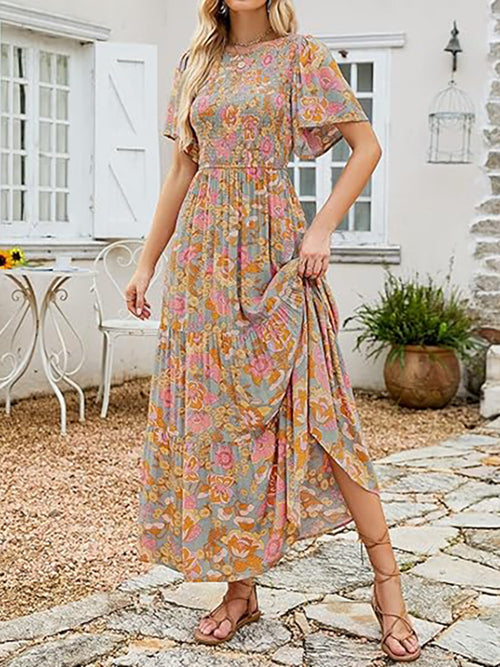 2026 Women's Summer Boho Pleated Waist-Defining Layered Maxi Skirt（BUY 2 FREE SHIPPING)