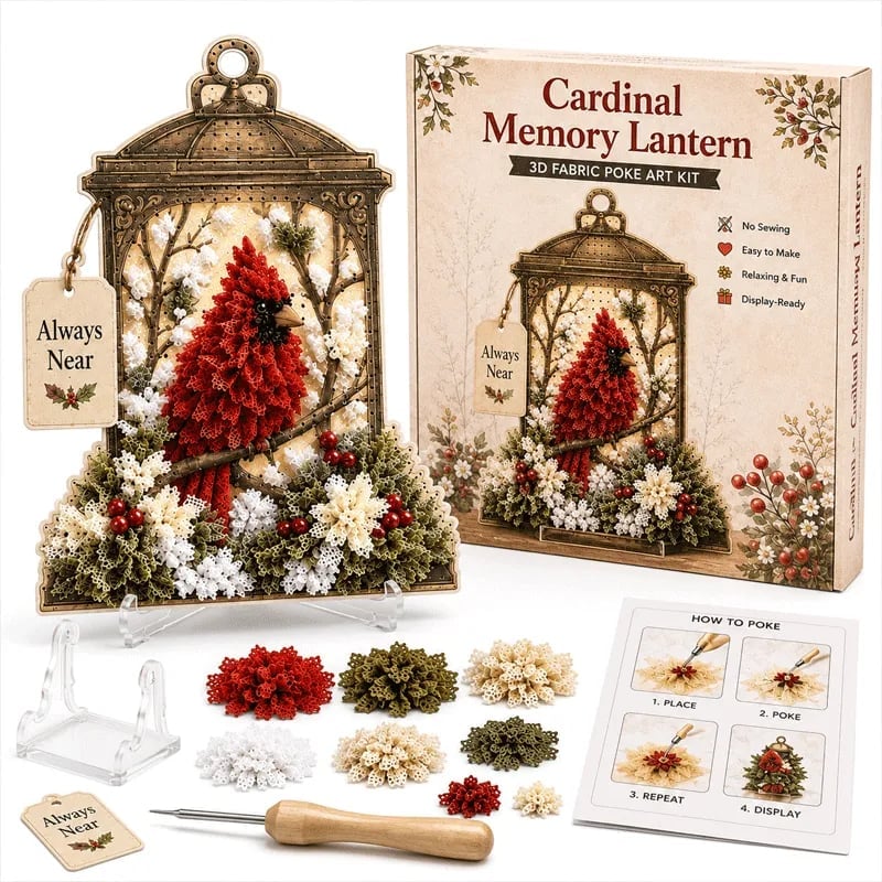 🕊️ Always Near 3D Fabric Poke Art Memory Lantern Kit