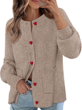 Women's 2025 Fall Trendy Chunky Knit Button Up  Winter Long Sleeve Open Front Coats(BUY 2 FREE SHIPPING)
