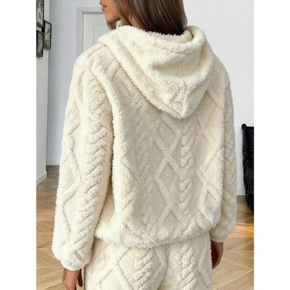 Women's Plush Textured Hooded Lounge