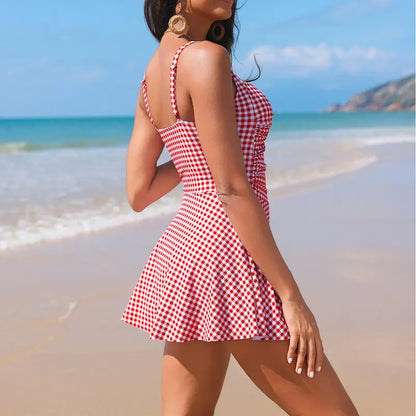 🔥Early Sale-Womens One Piece Swim Dress Tummy Control Swimsuits Modest Bathing Suit Full Coverage Swim Skirt（buy 2 free shipping）