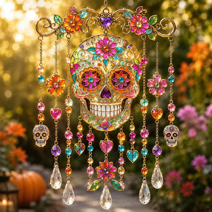 Halloween Stained Glass Suncatcher Wind Chime 🎃