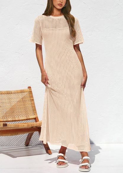 HOT SALE Women's Hollow Cover Up and Slip Dress Two-Piece Dress