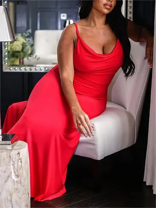 NEW DRAPE SUSPENDER DRESS WITH BUILT-IN BRA(buy 2 free shipping)