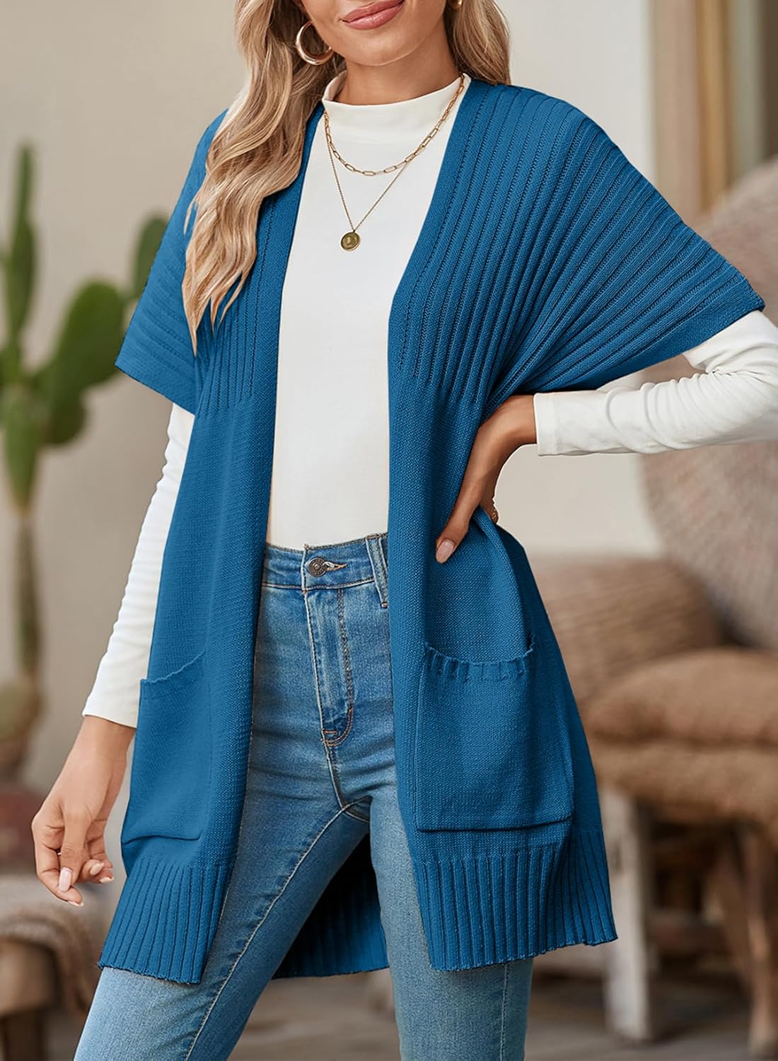 Women's Lightweight Short Sleeve Knitted Cardigan (Buy 2 Free Shipping)