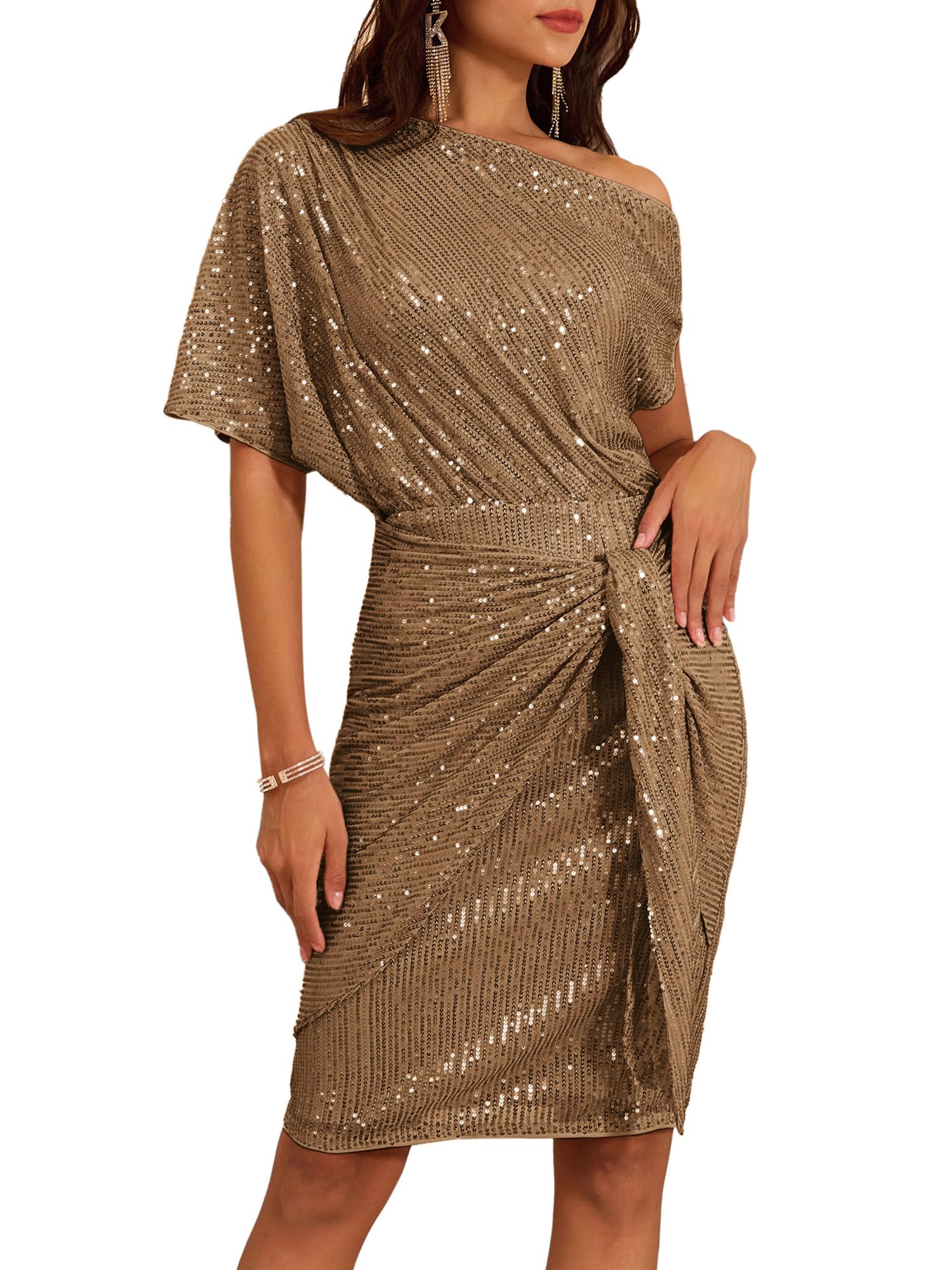 Women's Off Shoulder Sequins Bodycon Dress (Buy 2 Free Shipping)