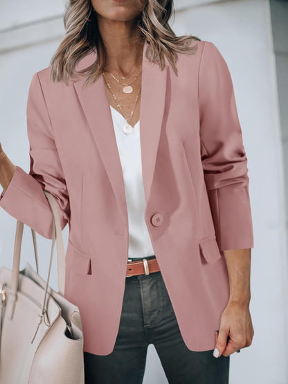 Women's Casual Button Open Front Pocket Blazers Jacket（BUY 2 FREE SHIPPING)