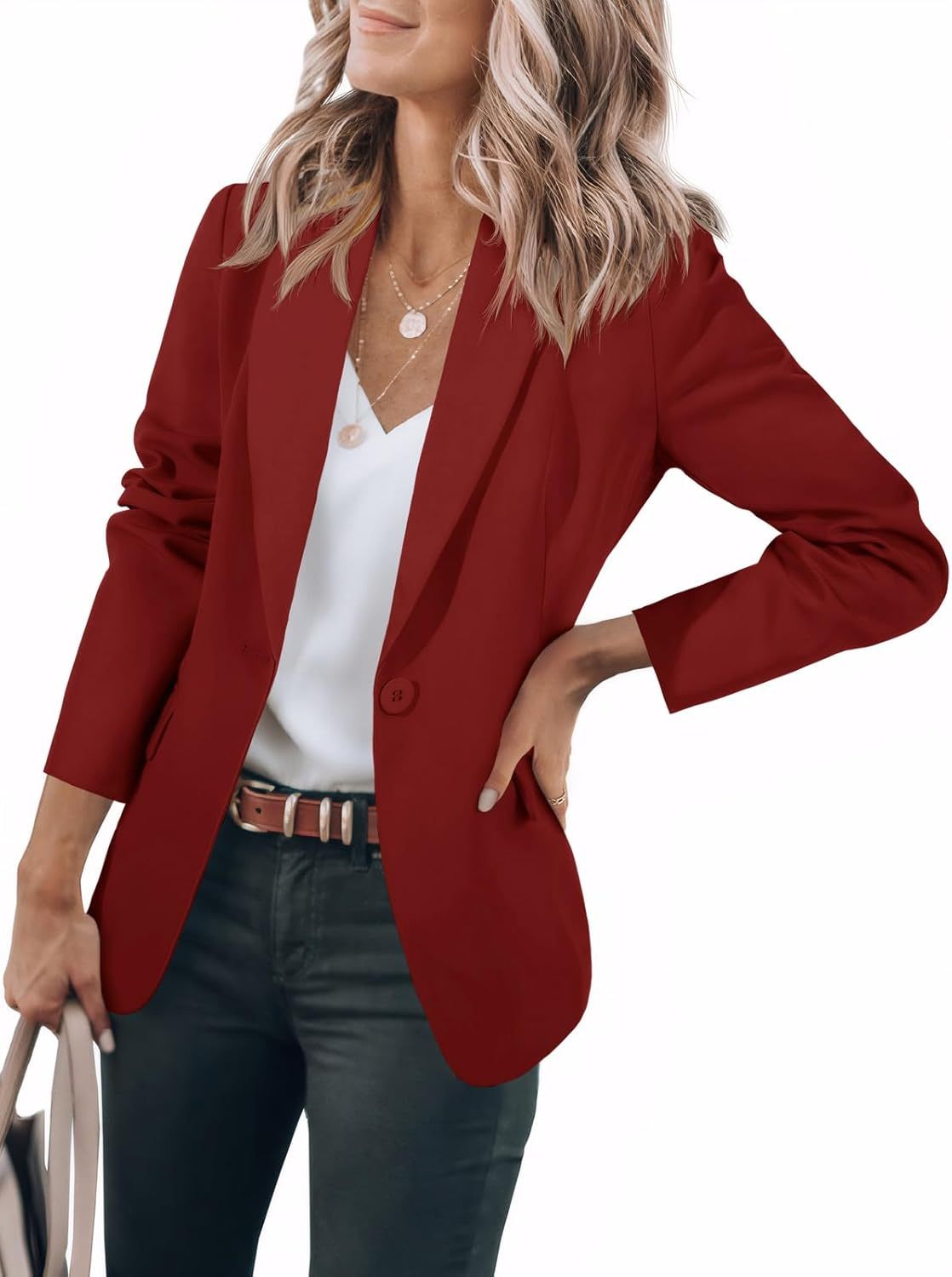 Women's Casual Button Open Front Pocket Blazers Jacket（BUY 2 FREE SHIPPING)