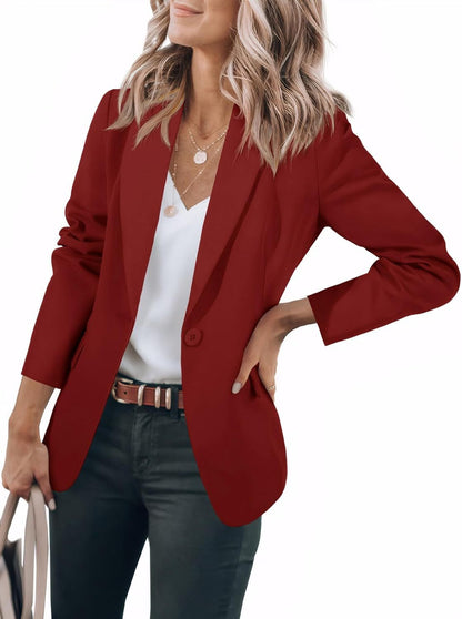 Women's Casual Button Open Front Pocket Blazers Jacket（BUY 2 FREE SHIPPING)