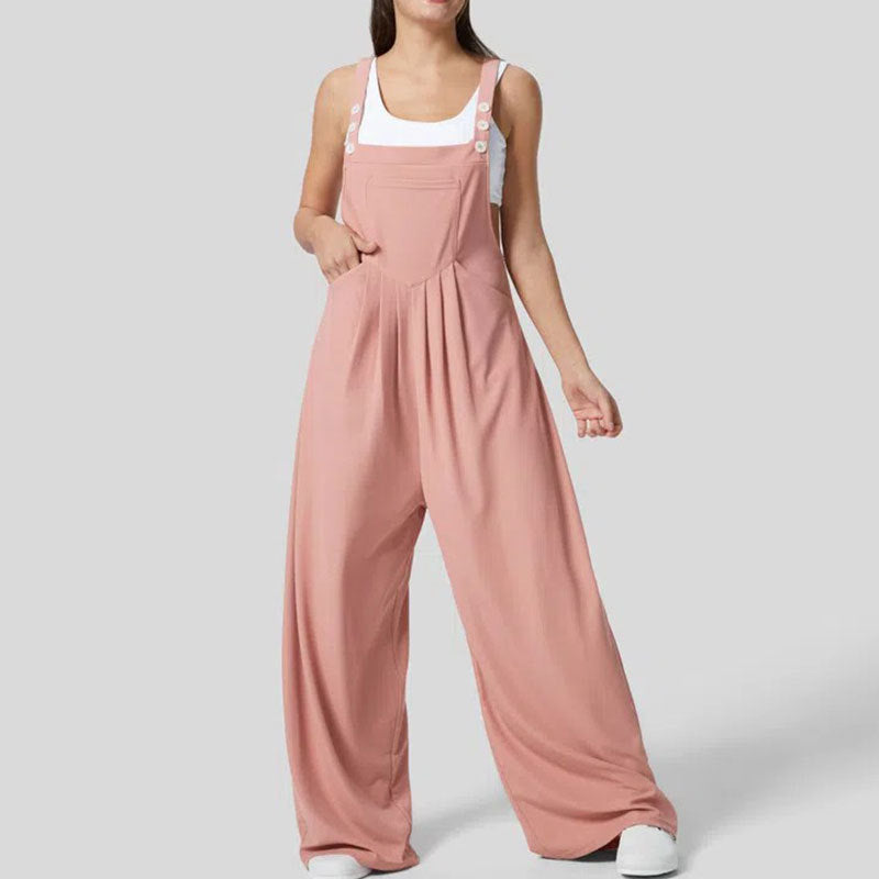 Adjustable Strap Button Multiple Pockets Plicated Waffle Casual Overalls(Buy 2 Free Shipping)