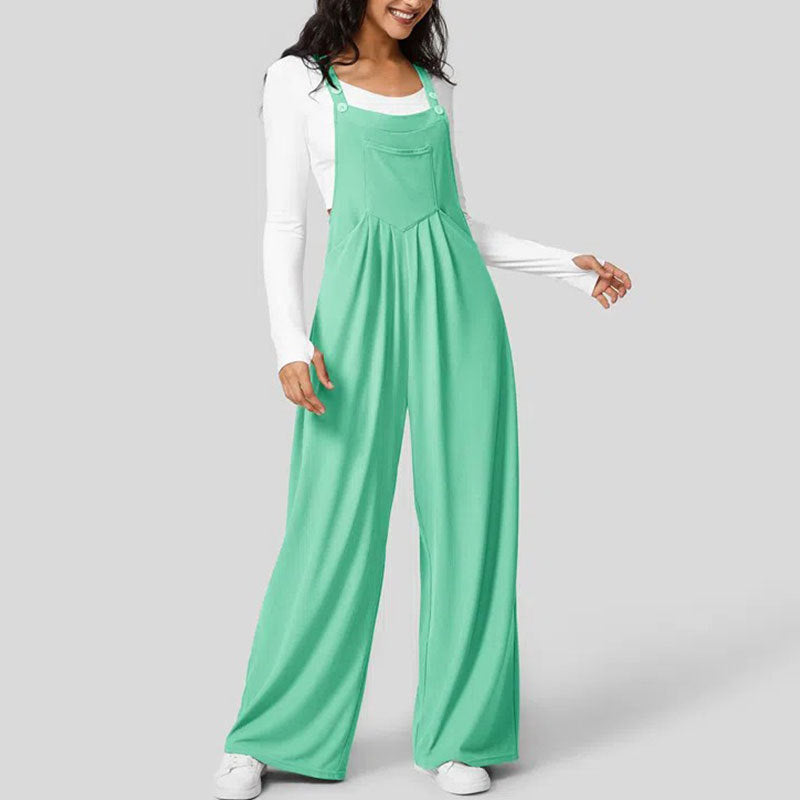 Adjustable Strap Button Multiple Pockets Plicated Waffle Casual Overalls(Buy 2 Free Shipping)