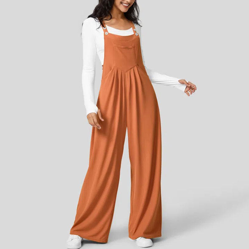 Adjustable Strap Button Multiple Pockets Plicated Waffle Casual Overalls(Buy 2 Free Shipping)