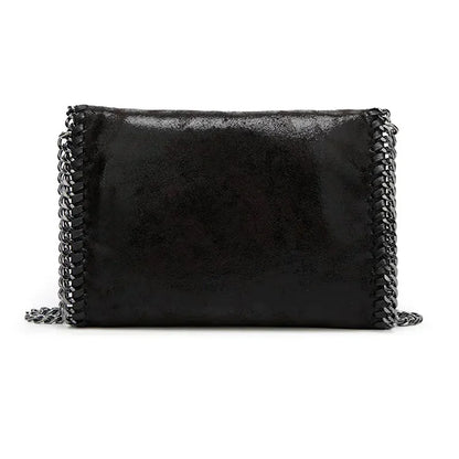 Suede clutch with chain