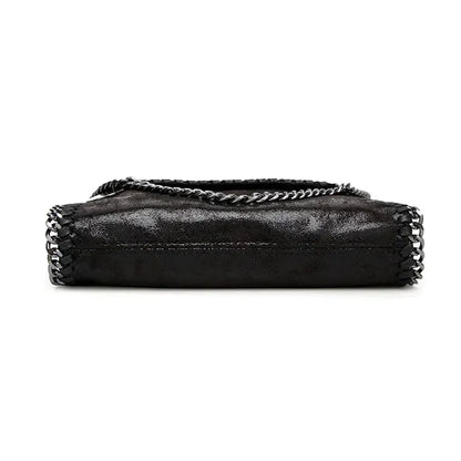 Suede clutch with chain