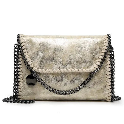Suede clutch with chain