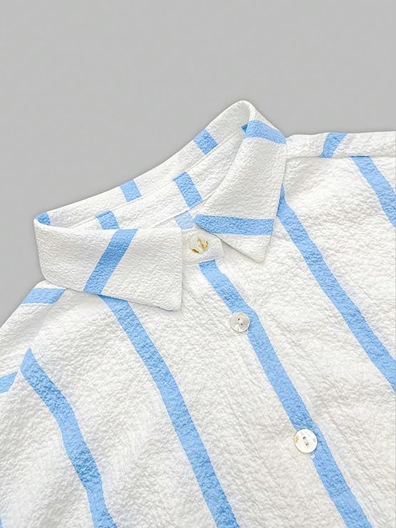 ✨Women's striped button-down long-sleeved shirt（BUY 2 FREE SHIPPING)