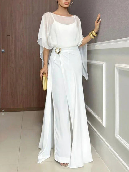 Simple and stylish three-piece set with slits