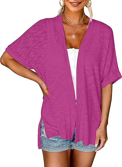 2026 Summer Women's Lightweight Short-Sleeved Casual Loose Fashion Beach Cardigan