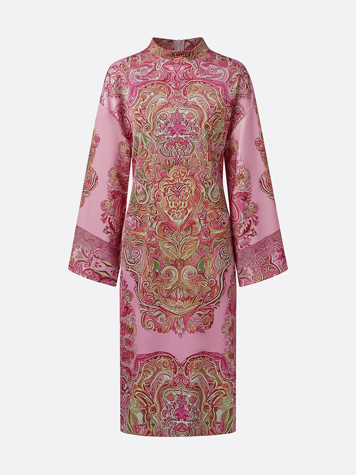 Elegant Paisley Print Relaxed Midi Dress