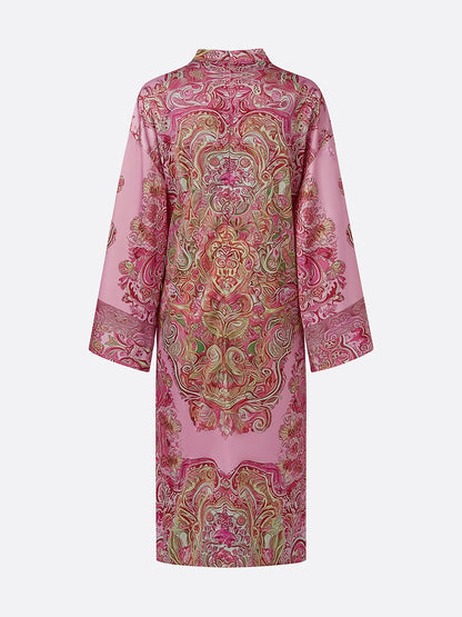 Elegant Paisley Print Relaxed Midi Dress