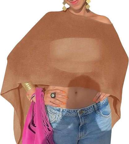 Women's summer shawls and off-the-shoulder beach cover-ups