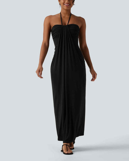 Women's Backless Tie-Strap Maxi Dress with Pockets（buy 2 free shipping）