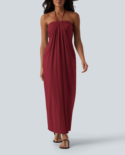 Women's Backless Tie-Strap Maxi Dress with Pockets（buy 2 free shipping）