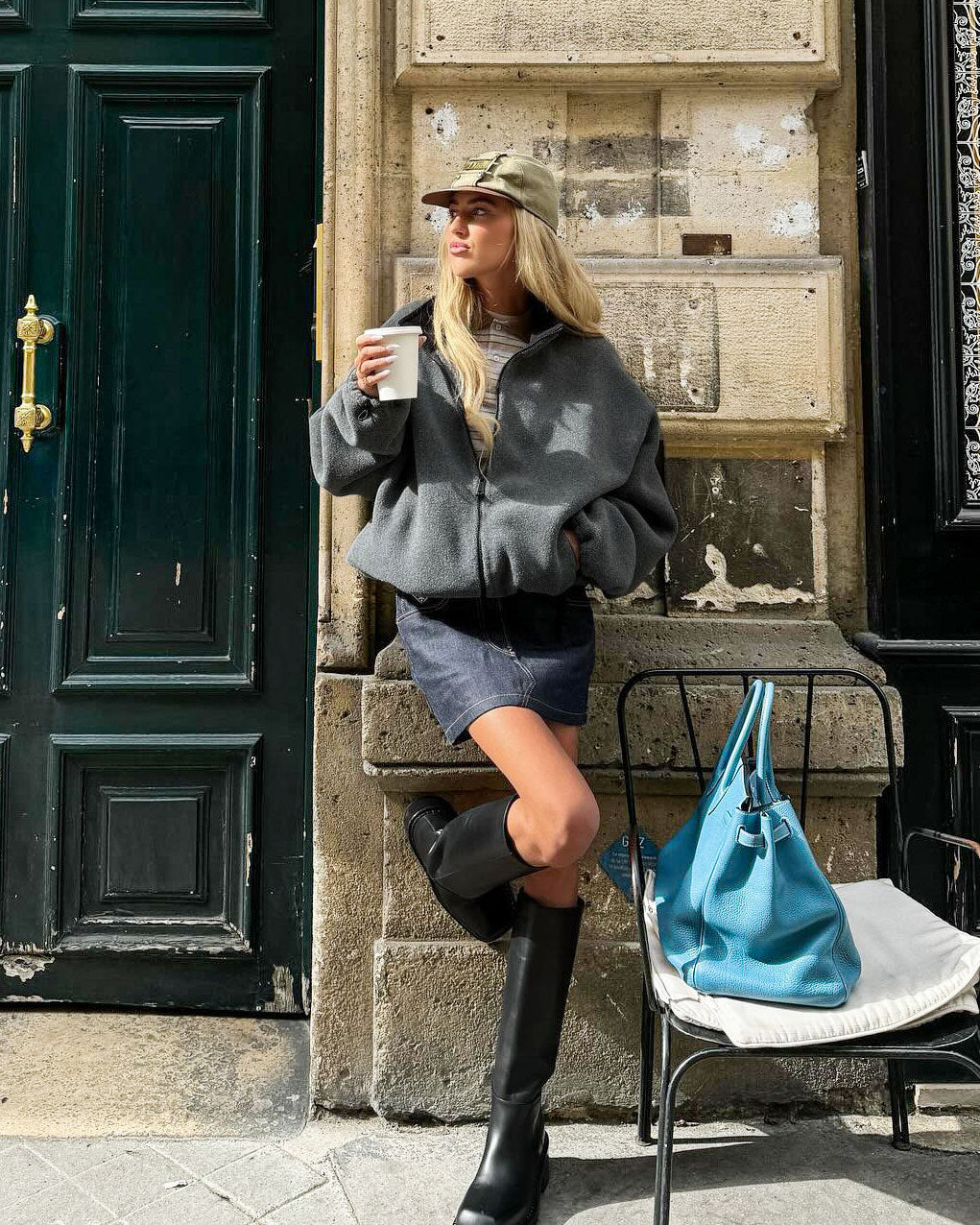 Oversized Fleece Zip-Up Jacket