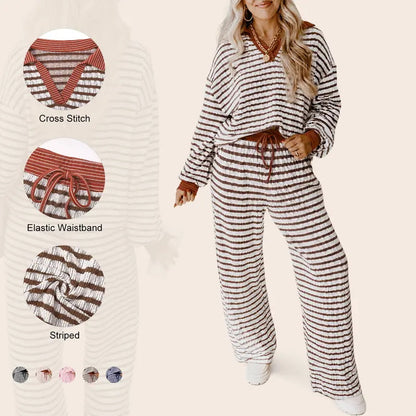 Striped Knit Two-Piece Set