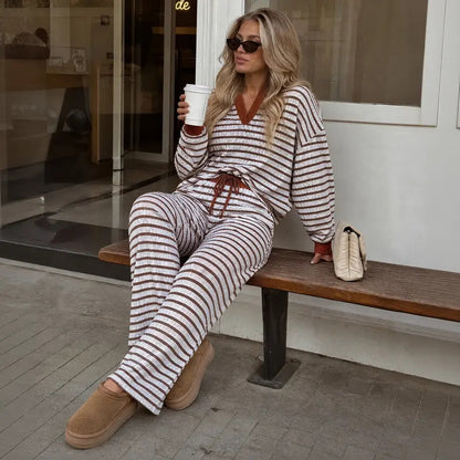 Striped Knit Two-Piece Set