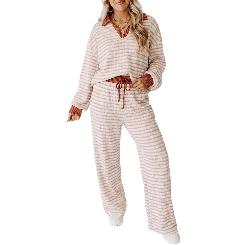 Striped Knit Two-Piece Set