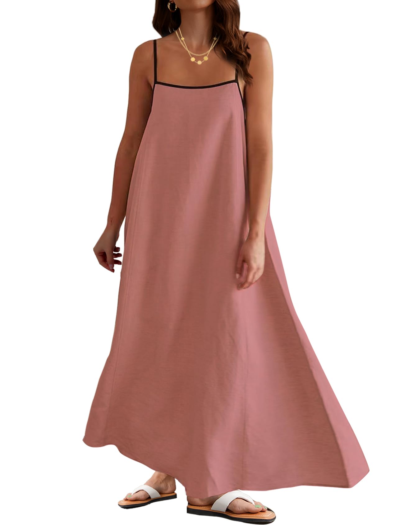 Women's maxi dress Summer Solid Color Loose Long Skirt