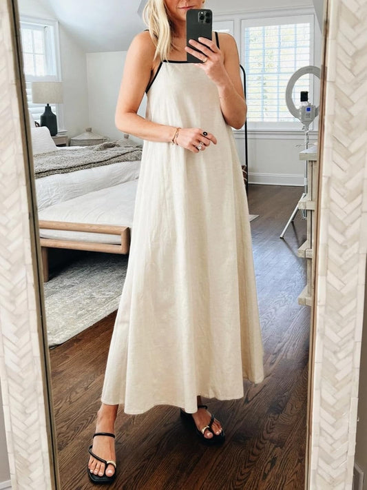 Women's maxi dress Summer Solid Color Loose Long Skirt