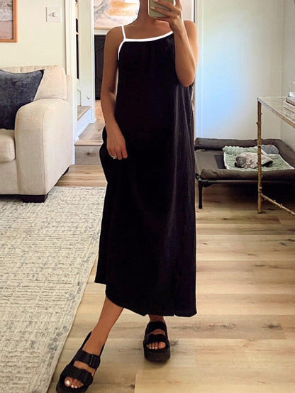 Women's maxi dress Summer Solid Color Loose Long Skirt