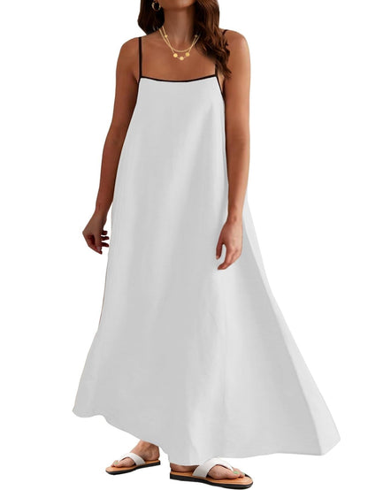 Women's maxi dress Summer Solid Color Loose Long Skirt