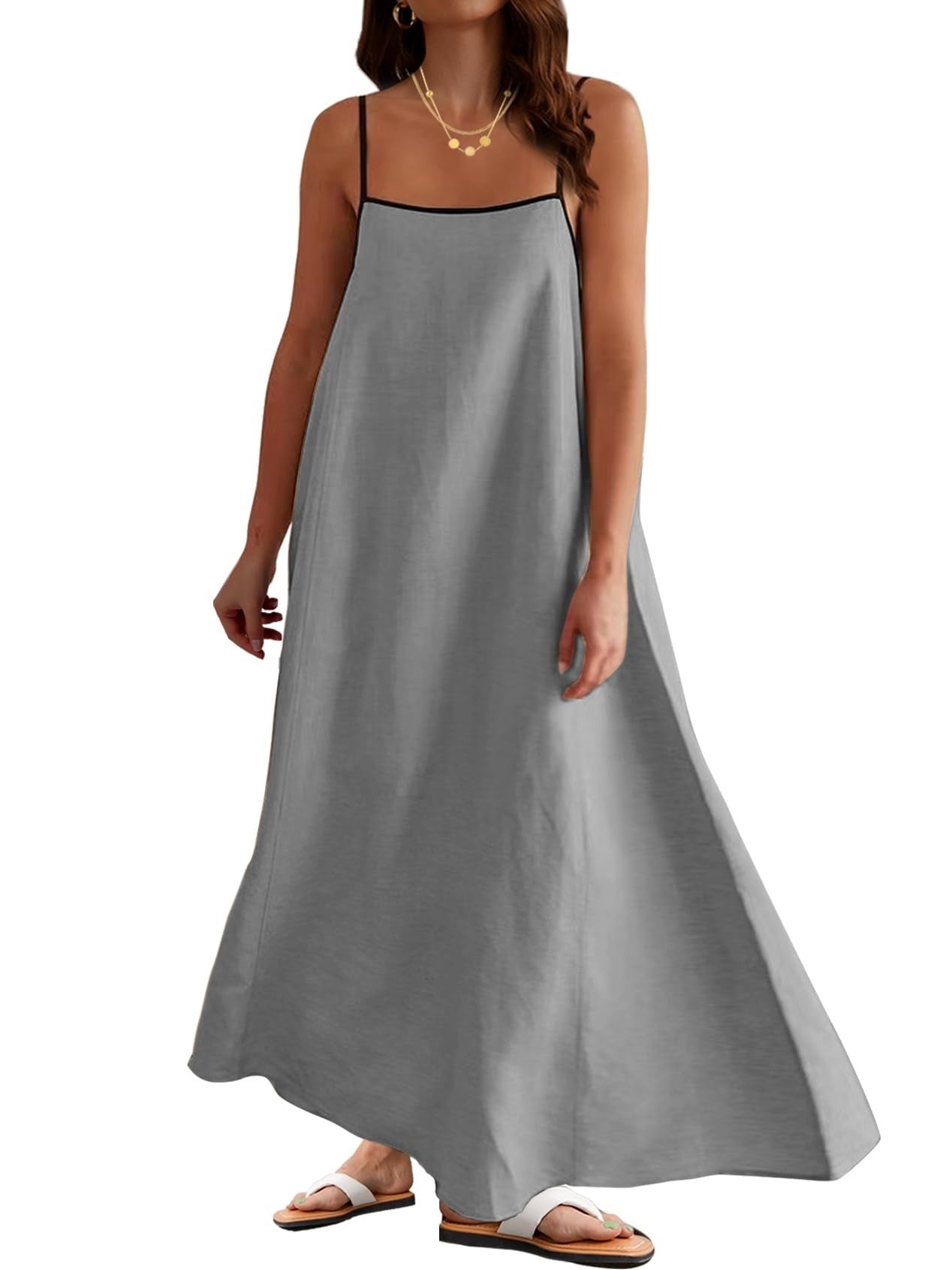 Women's maxi dress Summer Solid Color Loose Long Skirt