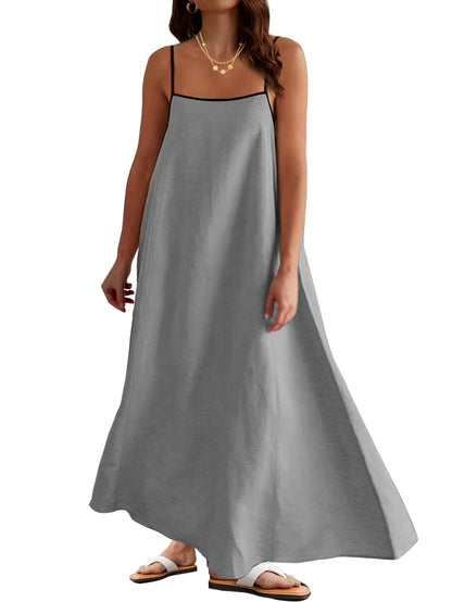 Women's maxi dress Summer Solid Color Loose Long Skirt