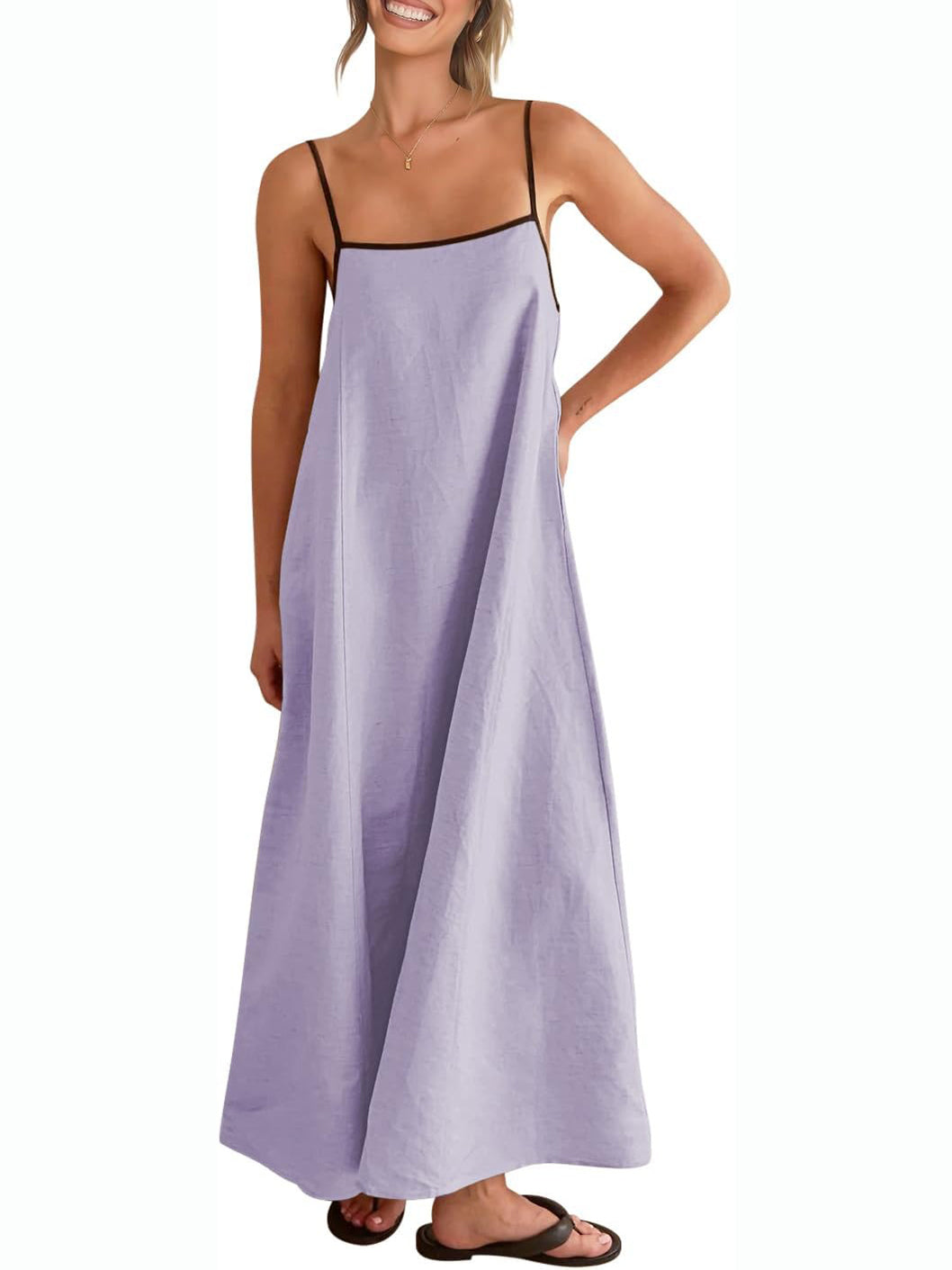 Women's maxi dress Summer Solid Color Loose Long Skirt