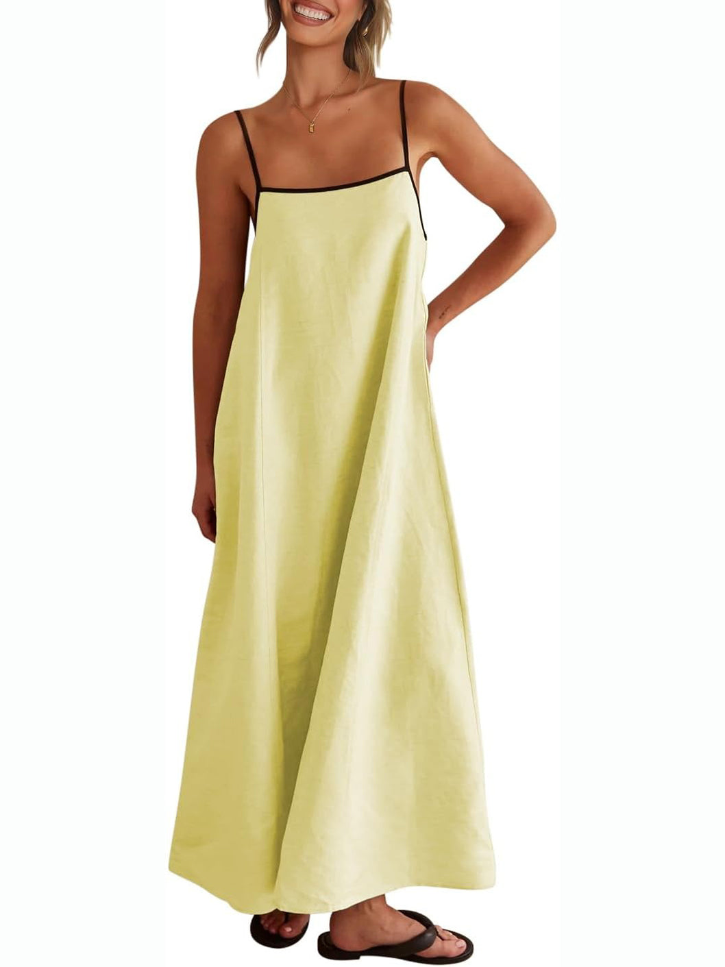 Women's maxi dress Summer Solid Color Loose Long Skirt