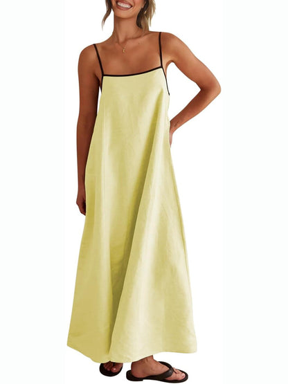Women's maxi dress Summer Solid Color Loose Long Skirt